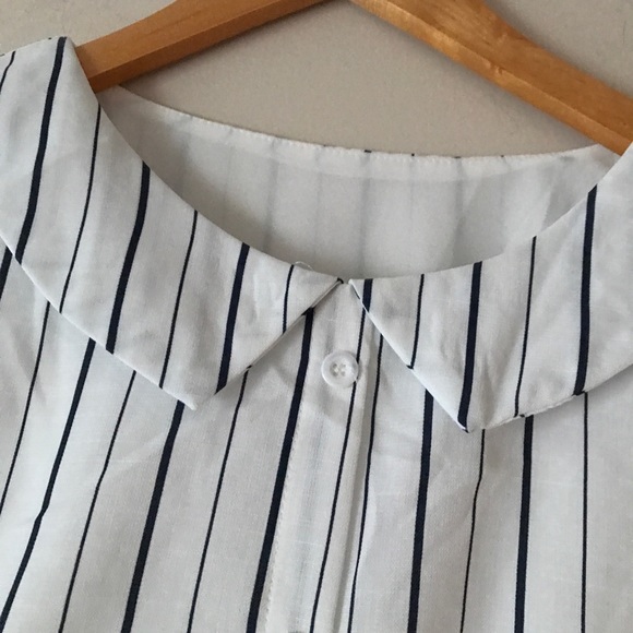 Stripe Taiwanese layered dress with chiffon bottom - Picture 5 of 7